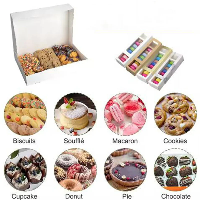 Hot Sale Fashionable Biodegradable Transparent 9 Grid Pastry Box Customizable Cupcake Egg Yolk Crispy Donut Dessert Paper Food