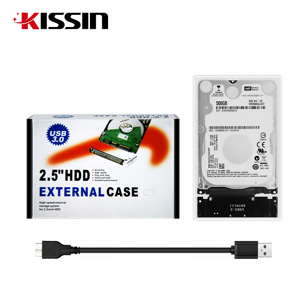 KISSIN NEW 2.5 Inch Portable Hard Drive HDD SATA 500GB 1TB 2TB 4TB 8TB External Hard disk support USB3.0 in stock wholesale
