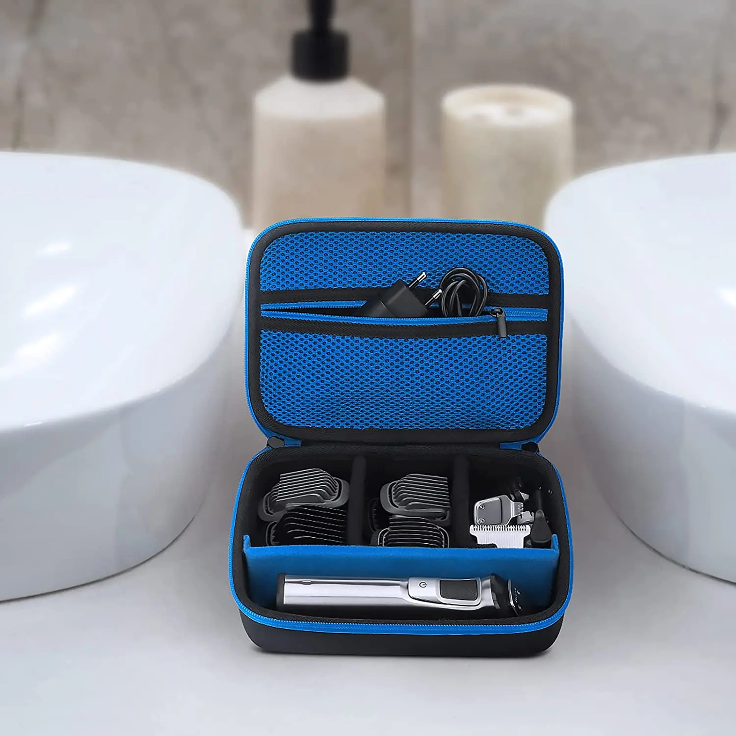 Case for Philips Razor Hair Trimmer Multigroom Series 7000/5000/3000, Hard Travel Case (Blue)