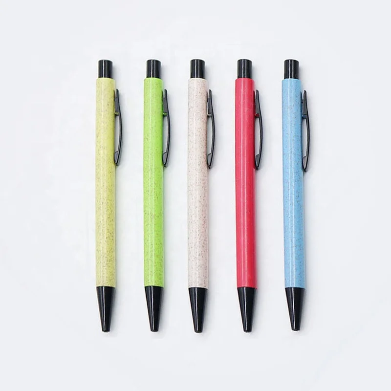 Канцелярские принадлежности для школы и офиса шариковая ручка с логотипом компании на заказ из пшеничной соломы