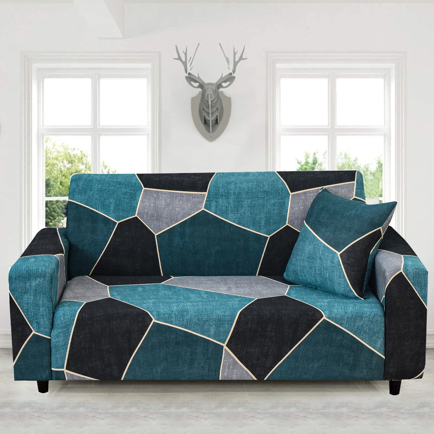 Easy Fit Printed Sofa Couch Cover High Stretch Furniture Protector Universal Sofa Slipcover stretch elastic sofa cover 3 seater