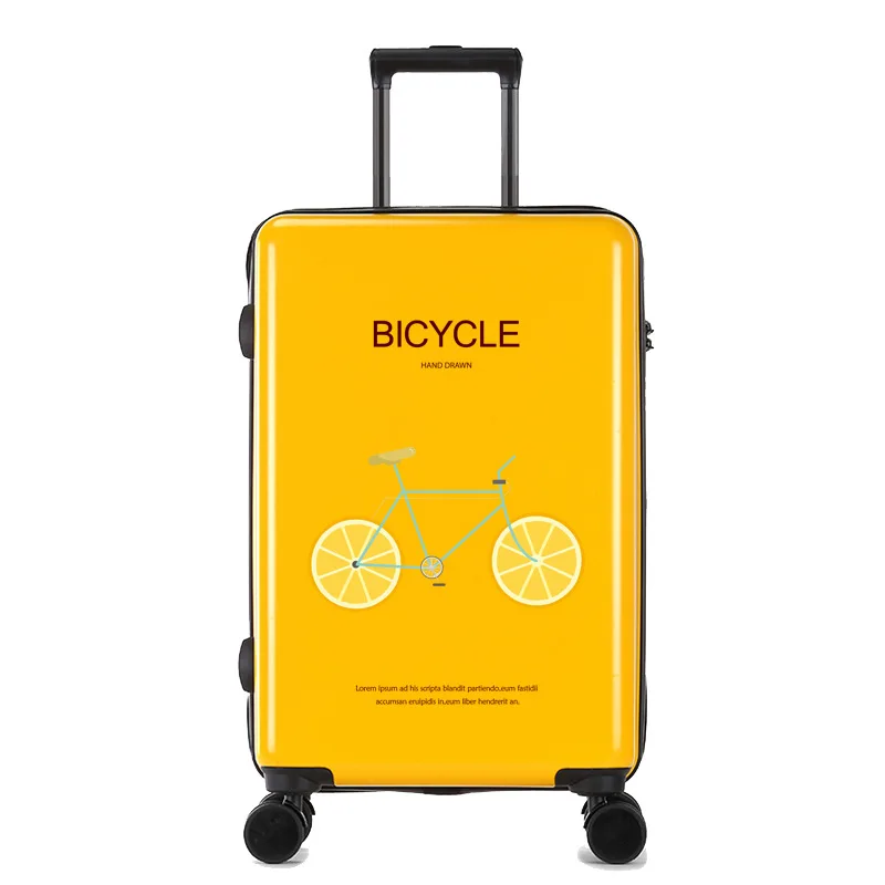 DIY UV Printed Trolley Cartoon Cabin Travel Luggage Suitcase SPINNER Color TPU Customized ABS OEM Long-distance Travel Women 100