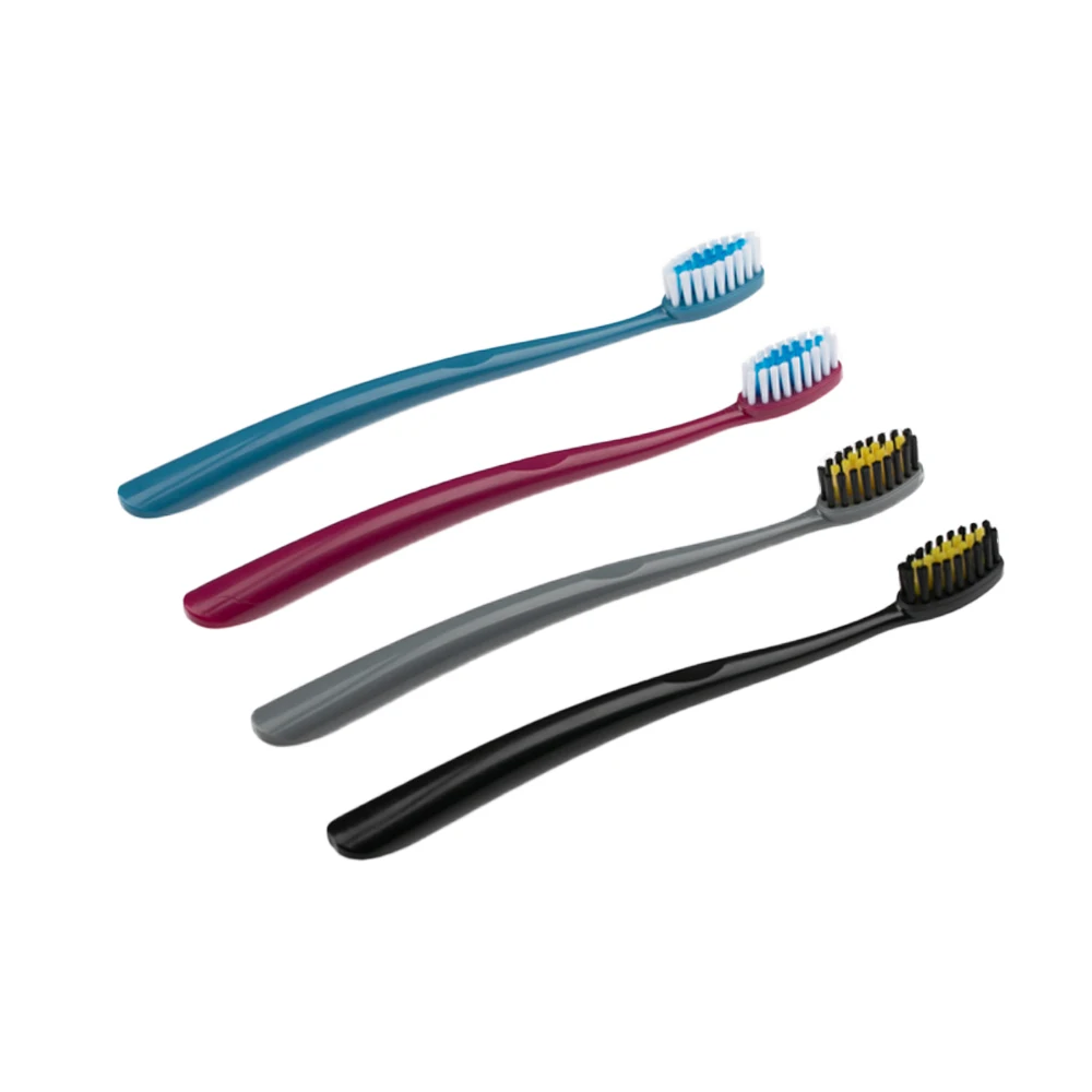 ISO CE ROHS approved massage gum adult toothbrush double coloured bristles Wholesale OEM own design adult toothbrush