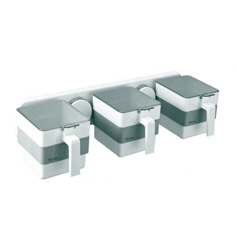 Multi-Grid Seasoning Storage Box Condiment Containers Wall Mounted Spice Box