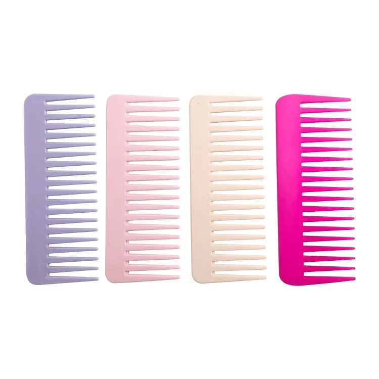 RTS Custom Logo Professional Hair Detangling Acetate Fiber Electro Plating Gold Wide Tooth Comb