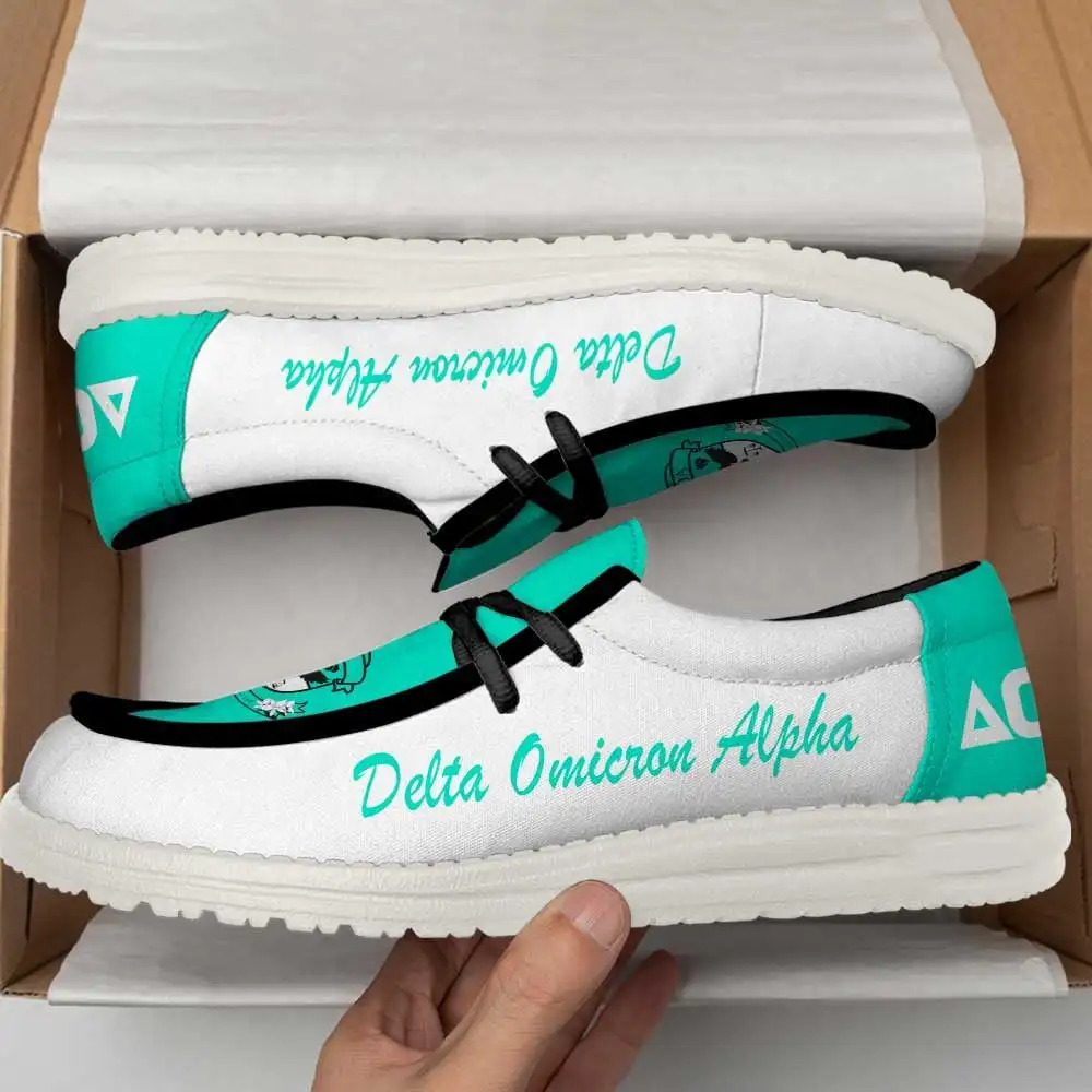 2024 Unisex Fashion Lace up Canvas Sneakers Custom Delta Phi Chi Sorority logo Running Sneakers Canvas Boat Shoes For Unisex