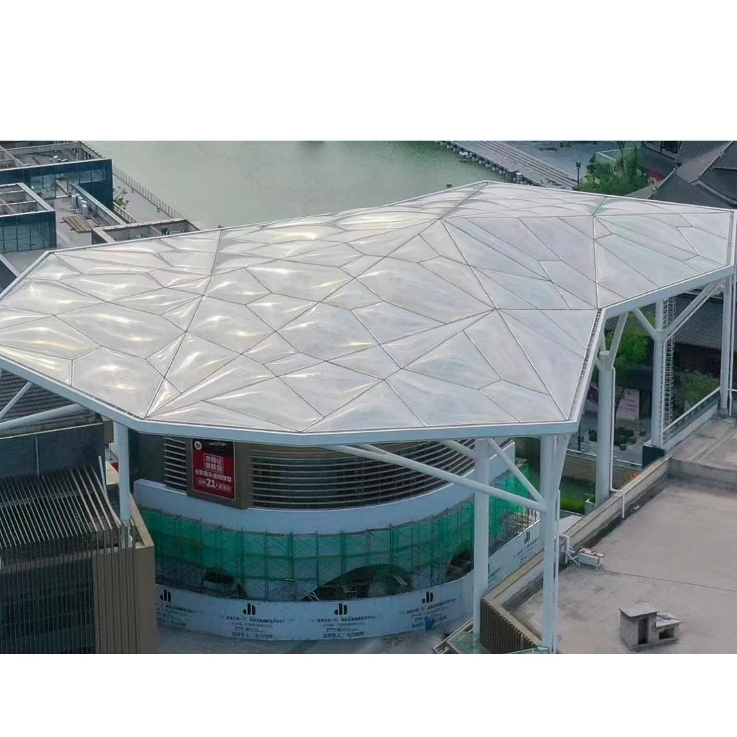 Двухслойная мембранная конструкция с воздушной подушкой ETFE для строительства коммерческого навеса