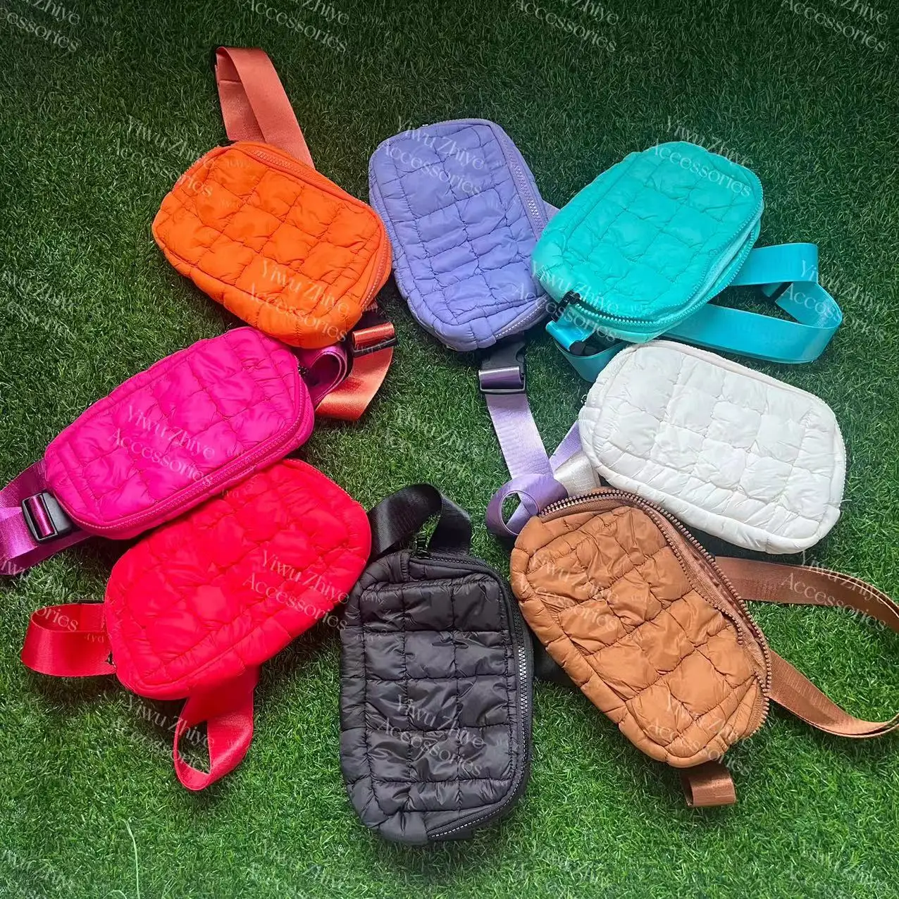 2024 Custom Neon Color Women Sport Puffer Belt Bag Crossbody Chest Bags Fanny Pack Sling Bags