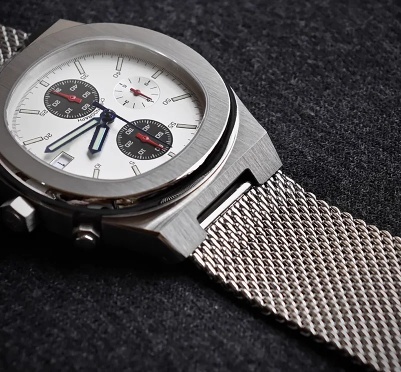 Full stainless steel calendar stopwatch Japan movement men leisure quartz wristwatch