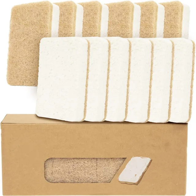 Washable Kitchen Sponges Loofah Cellulose Nature Kitchen Cleaning Sponge Dish Sponge for Kitchen Sink Non-Scratch Scouring Pad