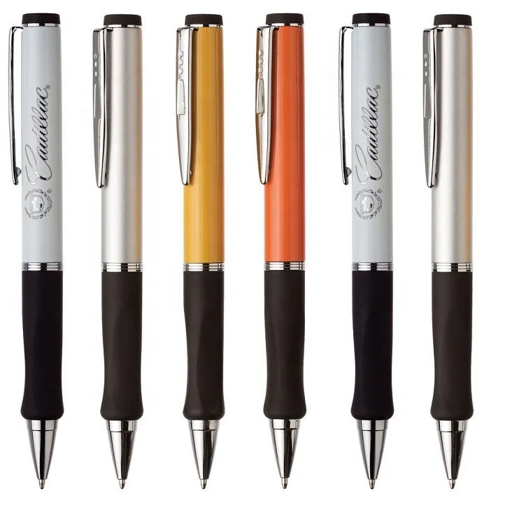 Hot selling rubber grip and metal barrel gift custom laser logo pen