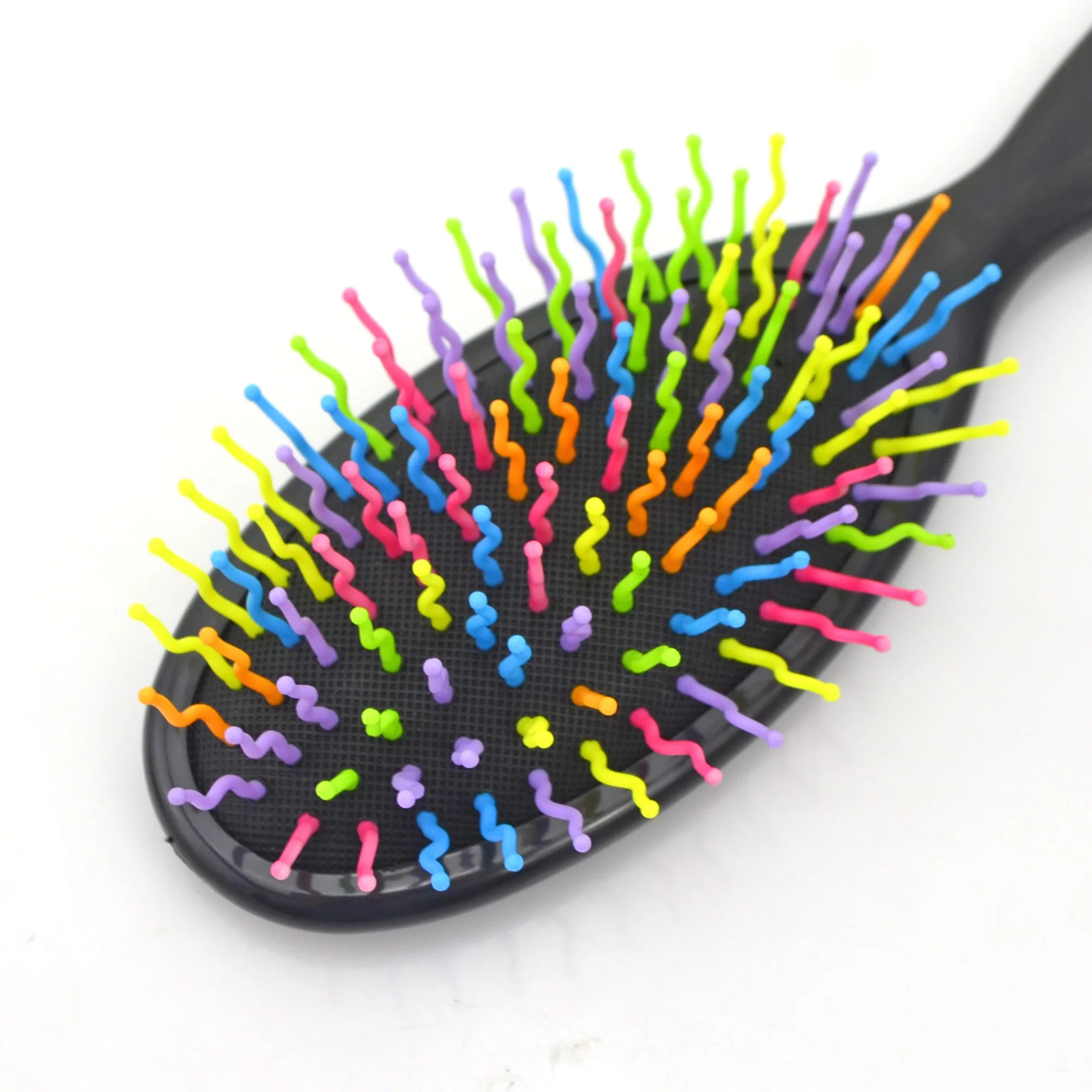 Plastic Straightener Massage Comb Brush Antistatic Hairbrush with Handle Natural Rubber Paddle hairbrush