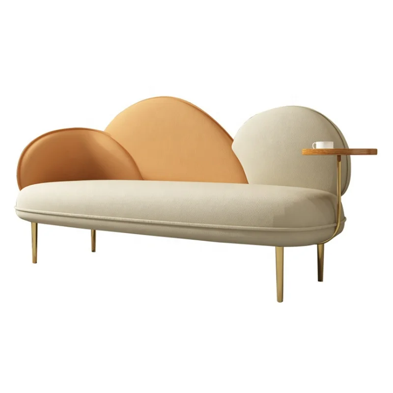 Nordic Light luxury small family type technology cloth sofa modern living room straight latex sofa