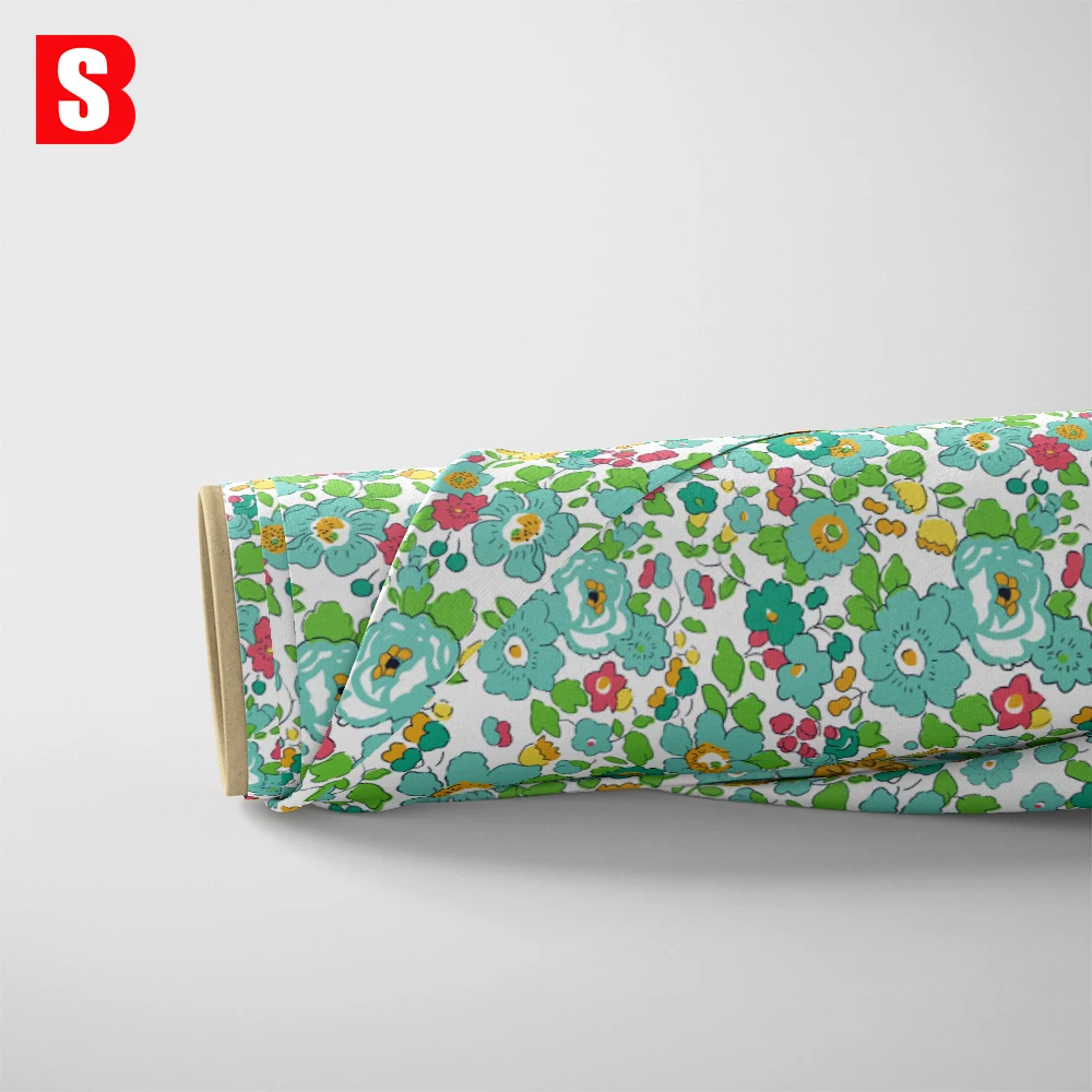 OEM & ODM Wholesale Liberty Tana Lawn Fabric 100s Breathable Poplin Cotton Besty Floral Series Digital Printed fabric For Dress