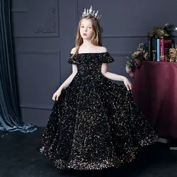 Finalz custom party girls dresses Long Wedding Evening baby girl party  princess dresses