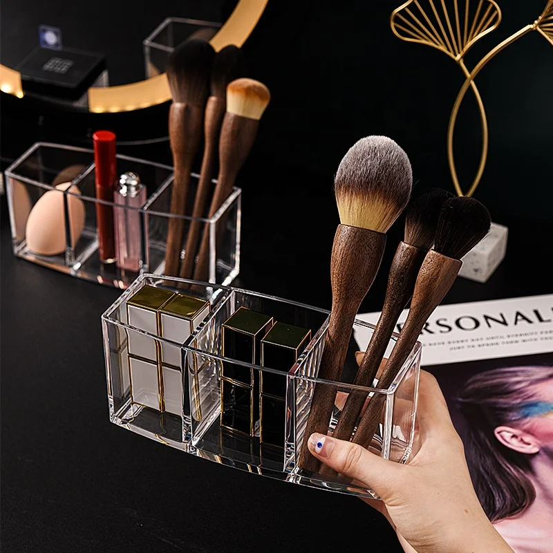 Clear Makeup Brush Holder Organizer Cute Pen and Pencil Holder for Desk