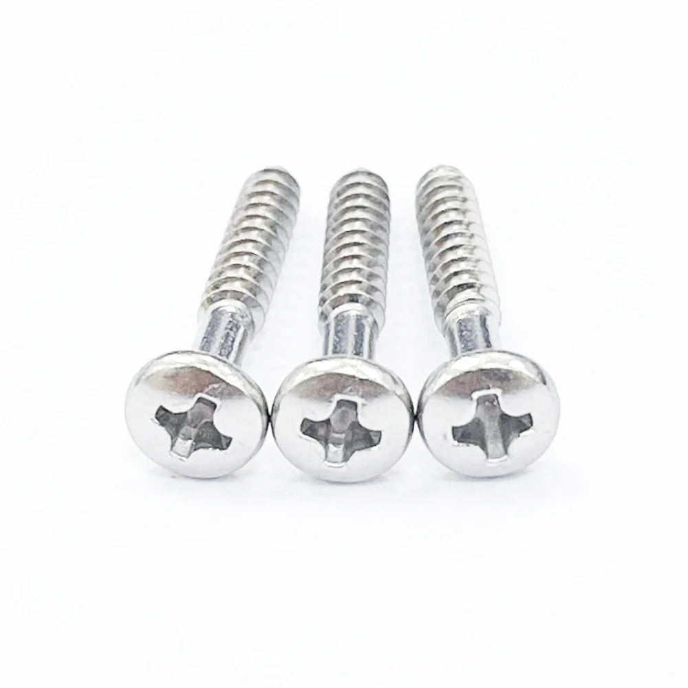 Stainless Steel Cross Slotted Half Tooth Point Tail Self Tapping Screws Pan Head Wood Screws