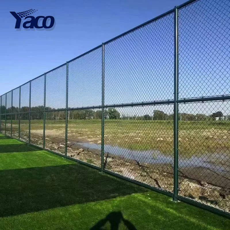 PVC Coated Green Metal Chain Link Mesh Basketball stadium guardrail tennis court fence