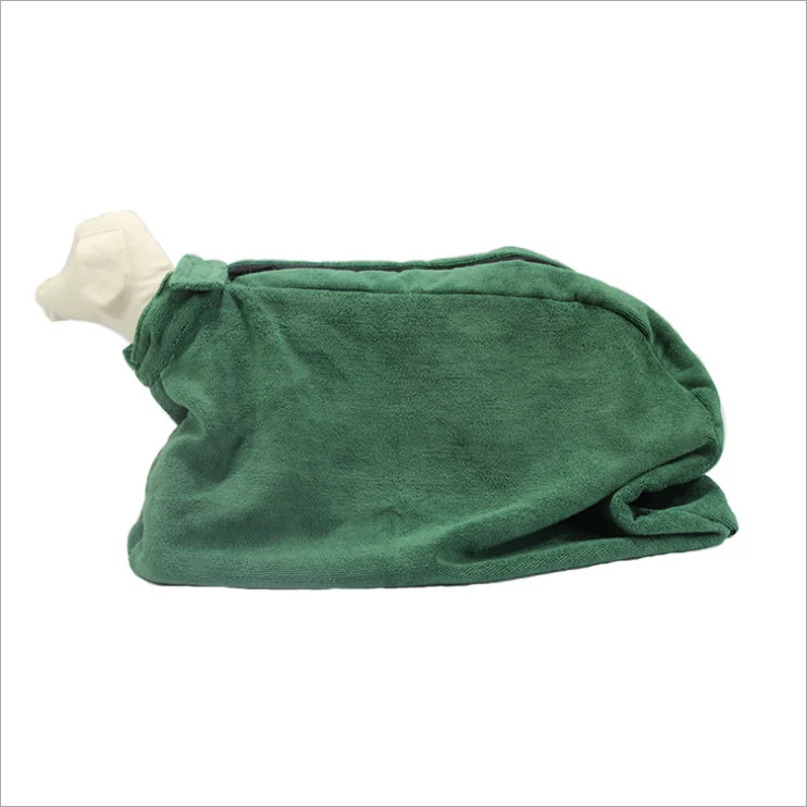 
Microfiber pet towel square absorbent dog bathrobe can be tied pet towel 