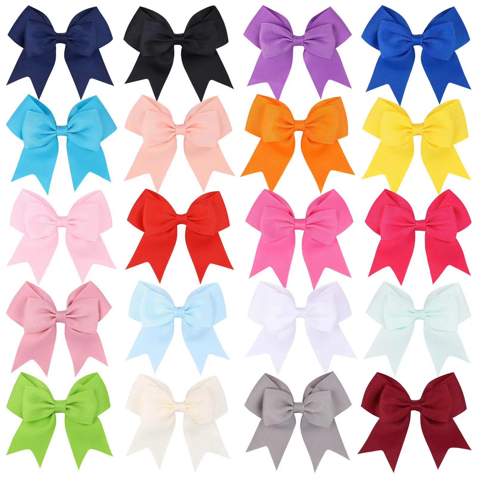 Wholesale 2022 New Design Large Bow Clip Hand Knot Gross Grain Candy Color Ribbons Girls Hair Bows Clips