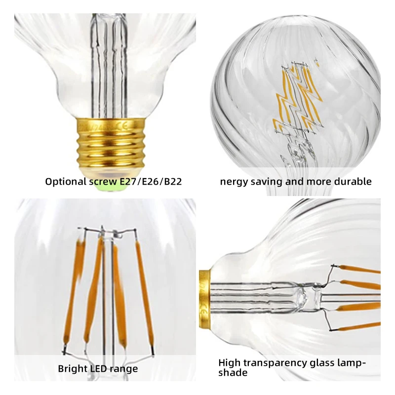 
YUYANG Brand G125 Decor Bulb E27/E26/B22 Pumpkin-shape Filament Decoration Lamp 110-130V/ 220-240V CE+ROHS+ETL 