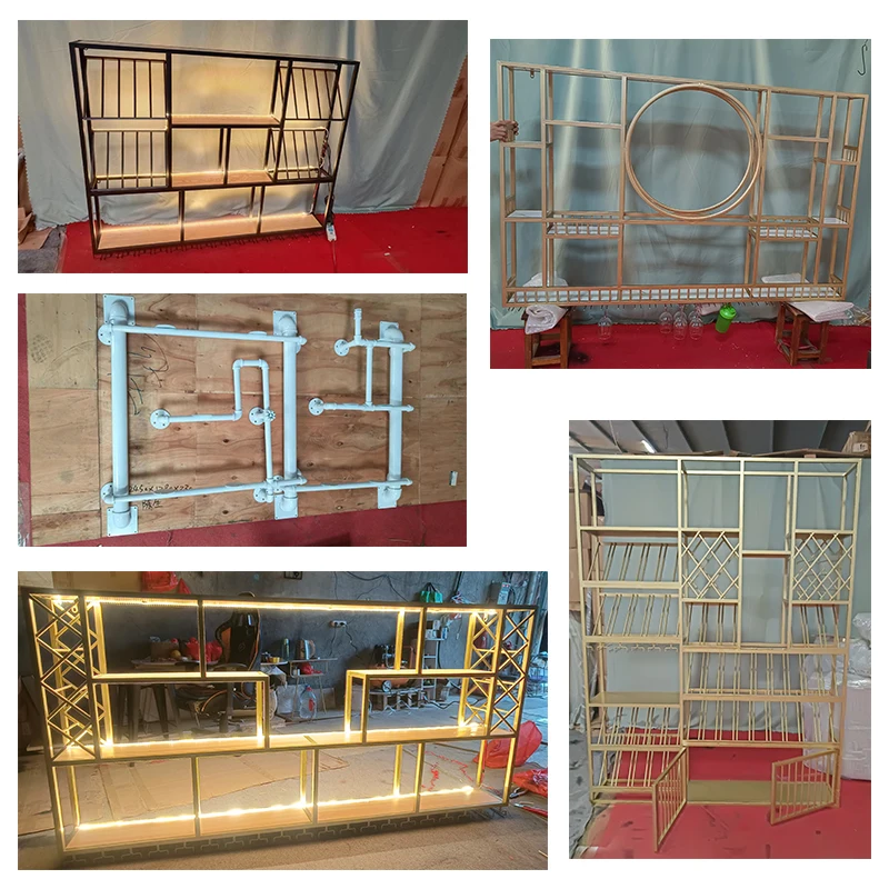 Customized Industrial Wall Mounted Iron Diy Furniture Metal Pipe Shelves for Home Decoration and Storage