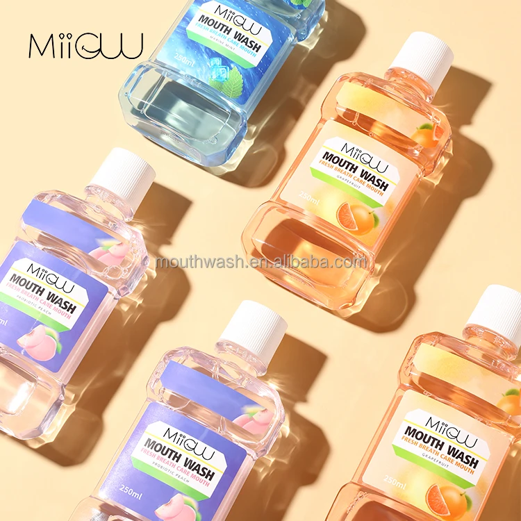250ml  Freshening breath wholesale Mouthwash, Fluoride-Free Mouth wash with Natural Fresh Mint