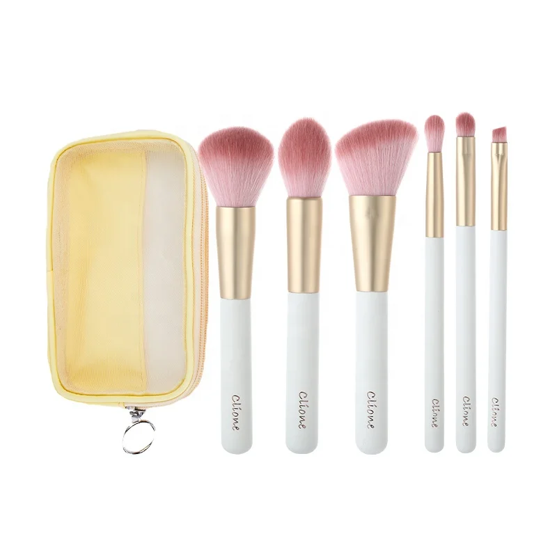 ZYT-001D new arrival cute portable mini cosmetic beauty tools rose gold synthetic makeup brushes set for travelling make up
