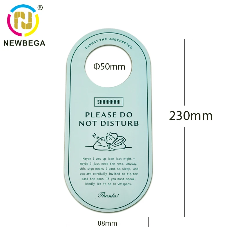 Advertising plastic door hanger flyer custom hotel do not disturb door hanger