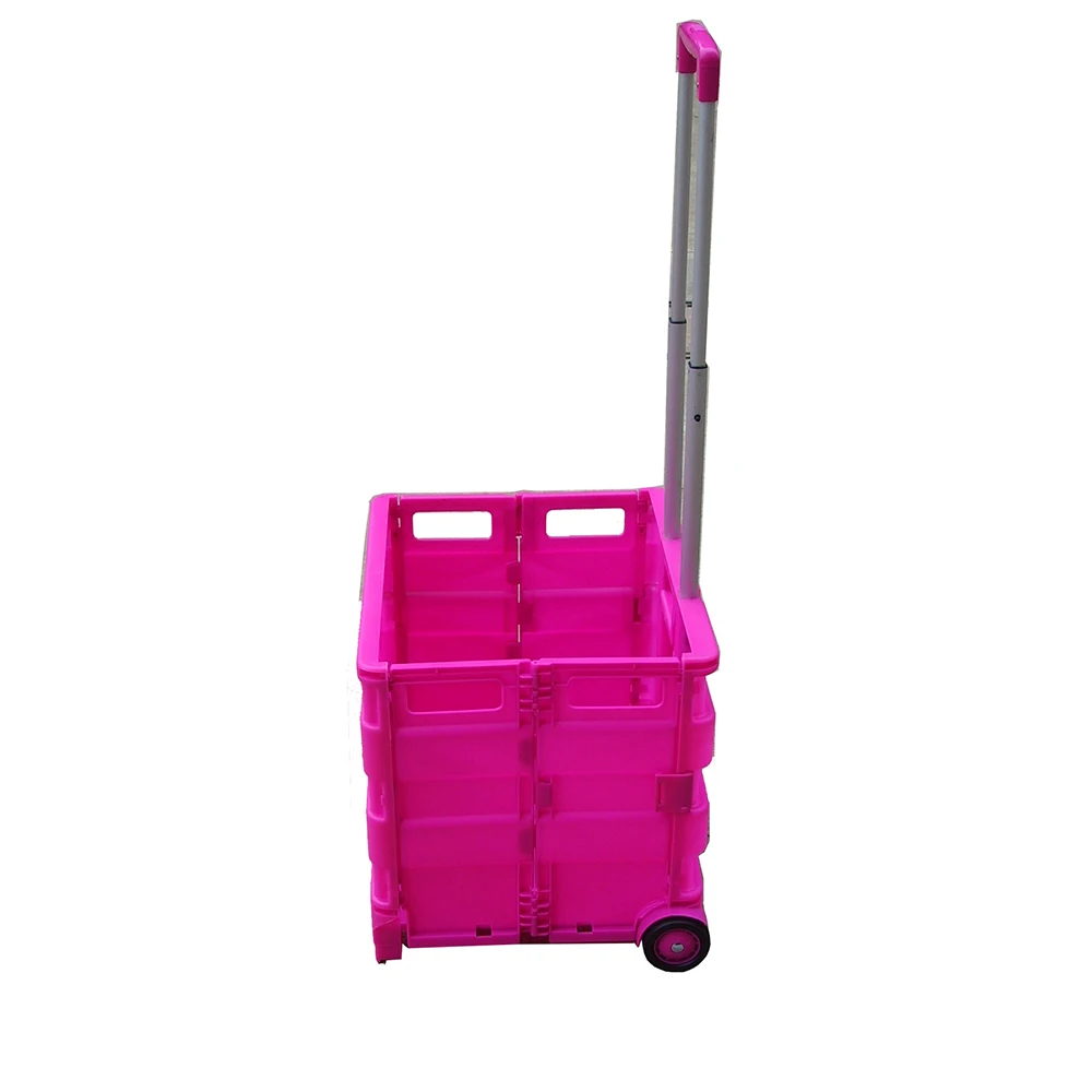 2 Wheel Plastic Shopping Folding Convenient Cart
