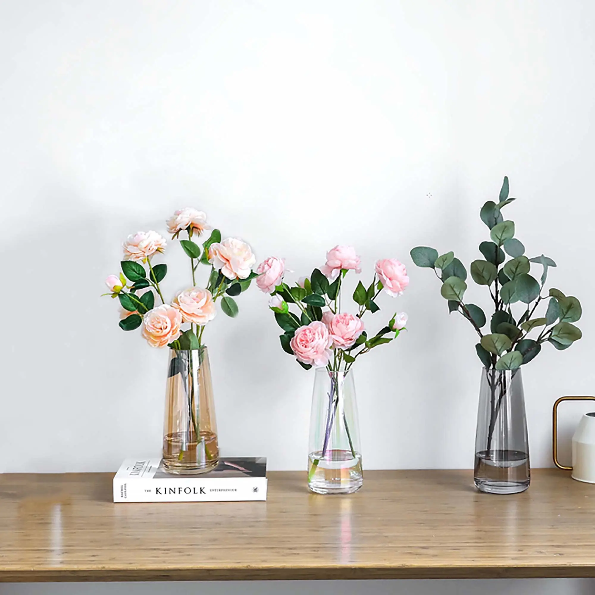 New design Clear Glass vase Home decoration Glass crystal vase flowers suitable for Christmas party decorations