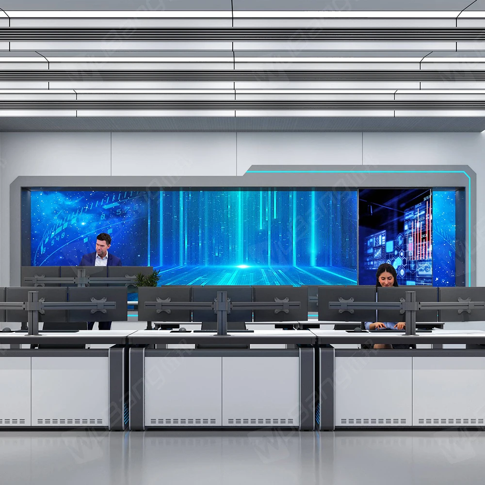 Ergonomic Design Emergency Monitoring Console Table Command Centre Security Control Room Lift Up Desk Console