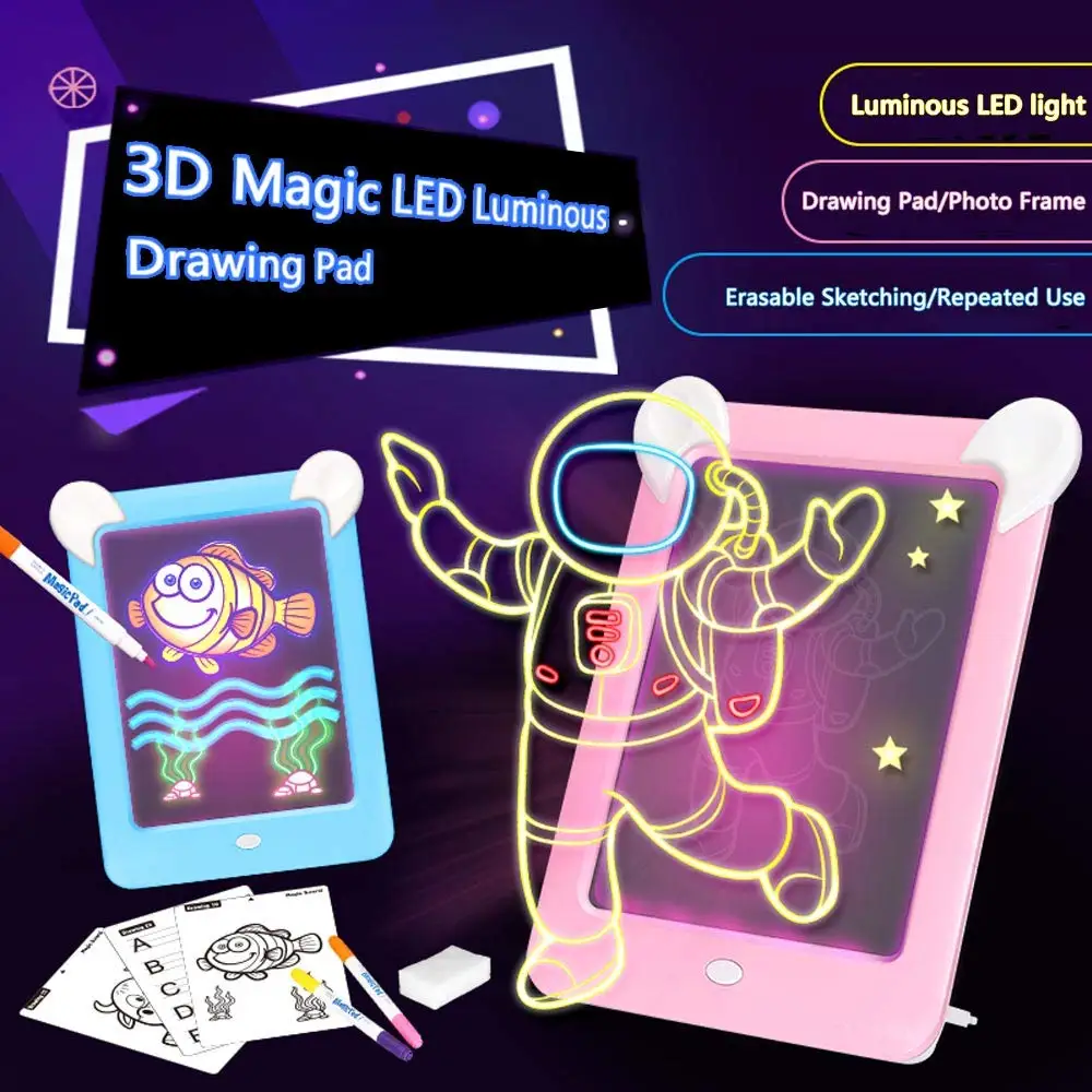  Лидер продаж 2020 светящийся 3d волшебный Мигающий Волшебный светодиодный планшет для