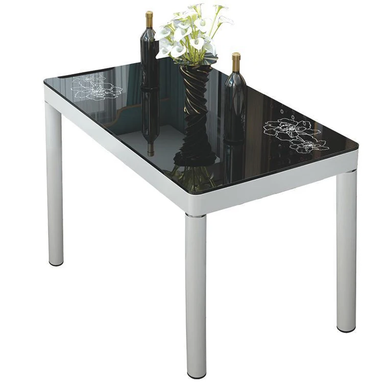 Modern indistry style white and silver dining table sets 6 chairs