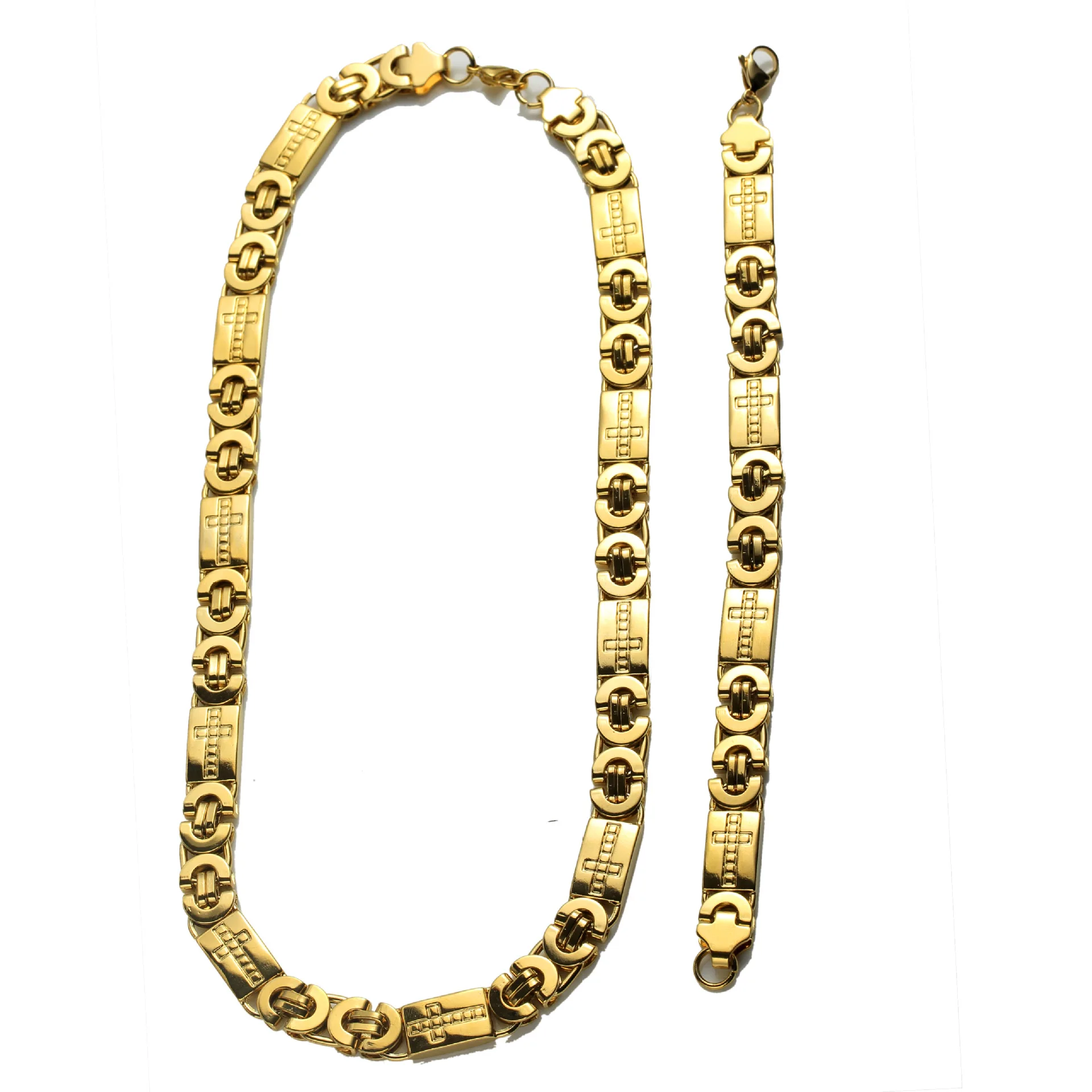 Нержавеющая сталь 6 мм мужское ожерелье 18k позолоченный кубинский король