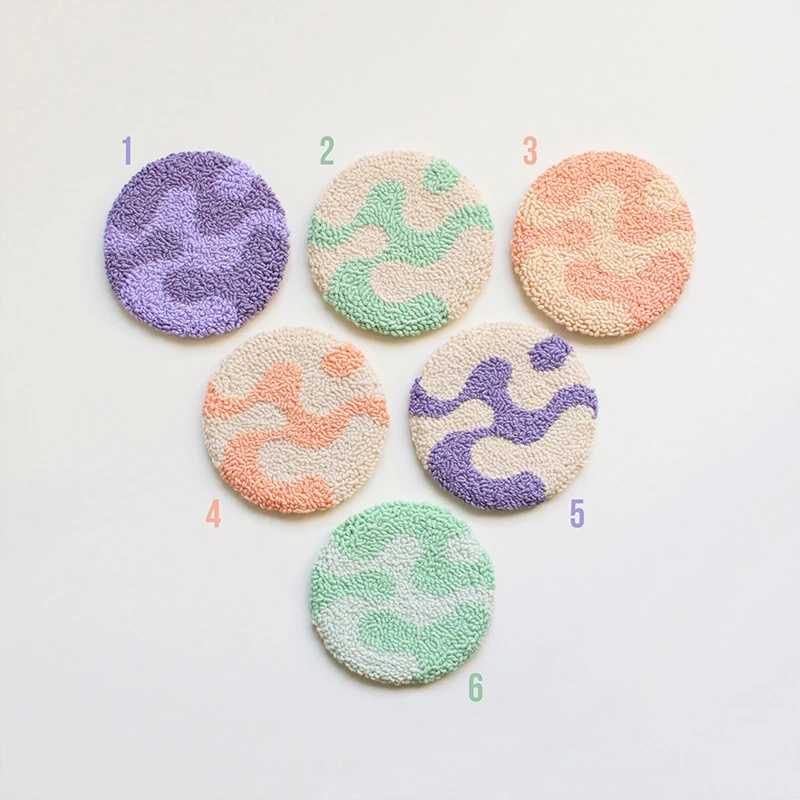 Punch Needle Custom Art Dining Cute Fabric Coffee Tea Coaster Car Drink Rug Mug  poun coasters