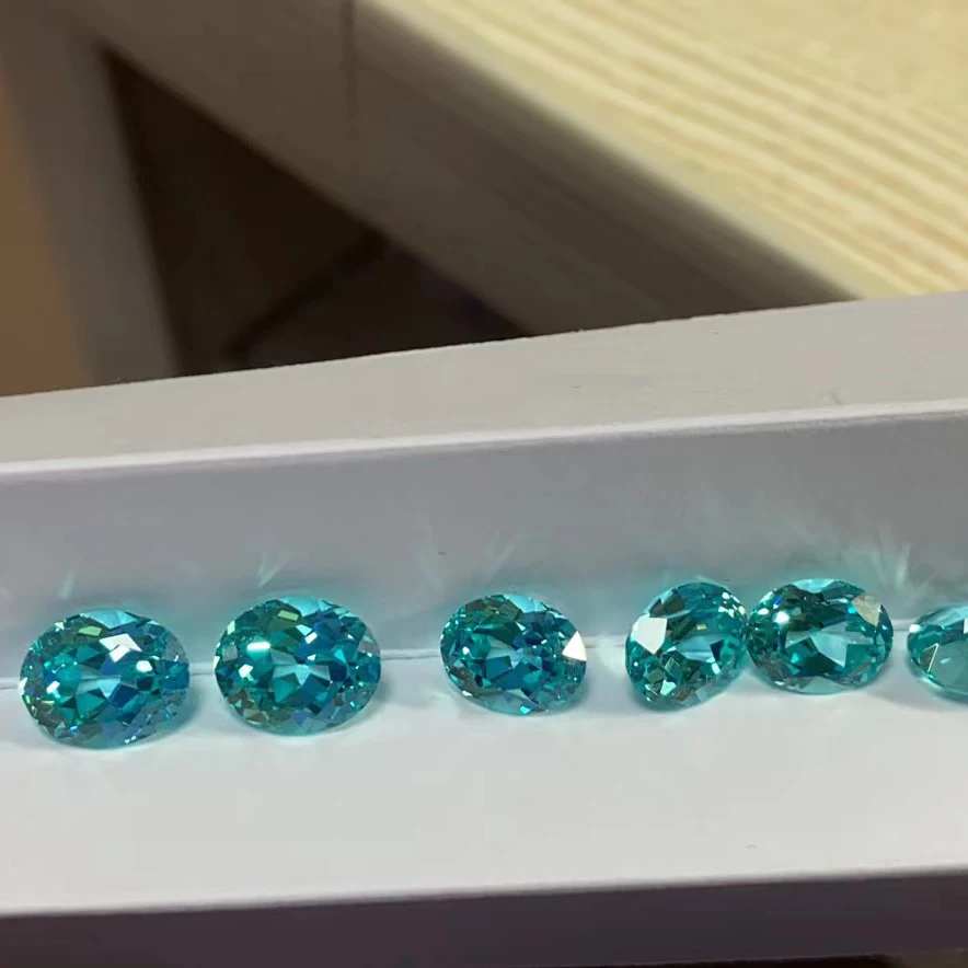 Tianchen Wholesale Top Quality Lab Grown Colorful Gemstone Lab Grown Paraiba/Aquamarine for Jewelry Making