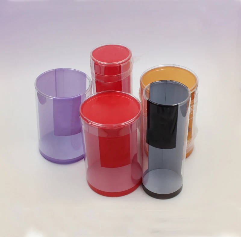 PVC PET Eco Friendly Transparent Clear Plastic Cylinder Toy Packaging Round Box
