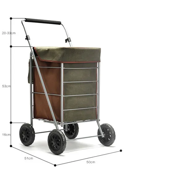 Customize foldable shopping trolley  cart metal shopping trolley bag super market shopping cart