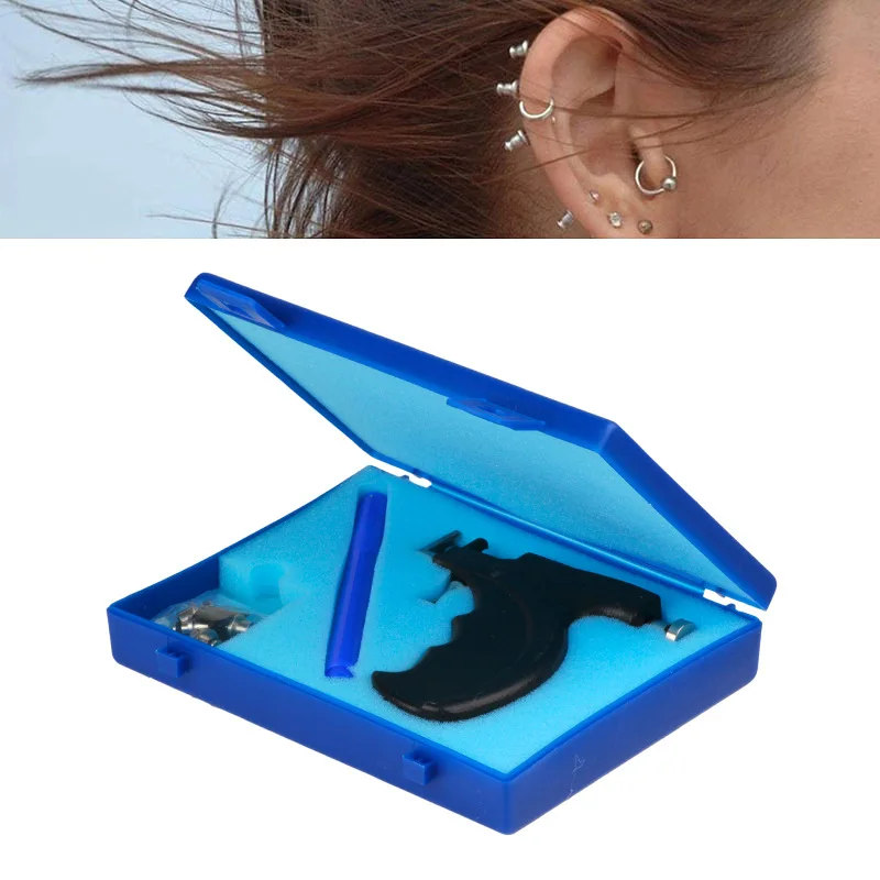 Good Quality Ear Piercing Hole Gun Pistol Ear Piercing Tool Instrument Reusable Kit