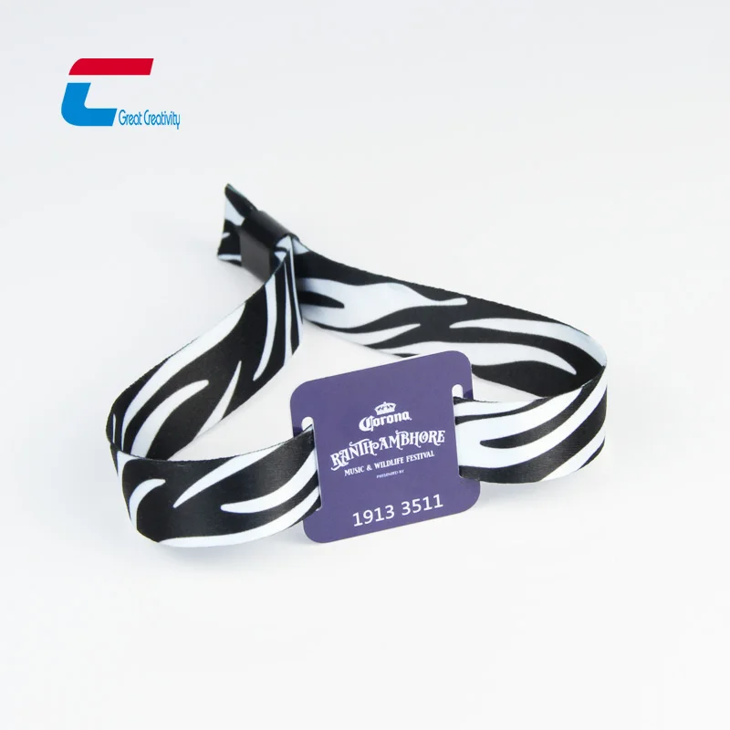 Factory Price PVC or Wood RFID Access Card Slider Woven Wristband Events Activities Smart NFC Wrist band