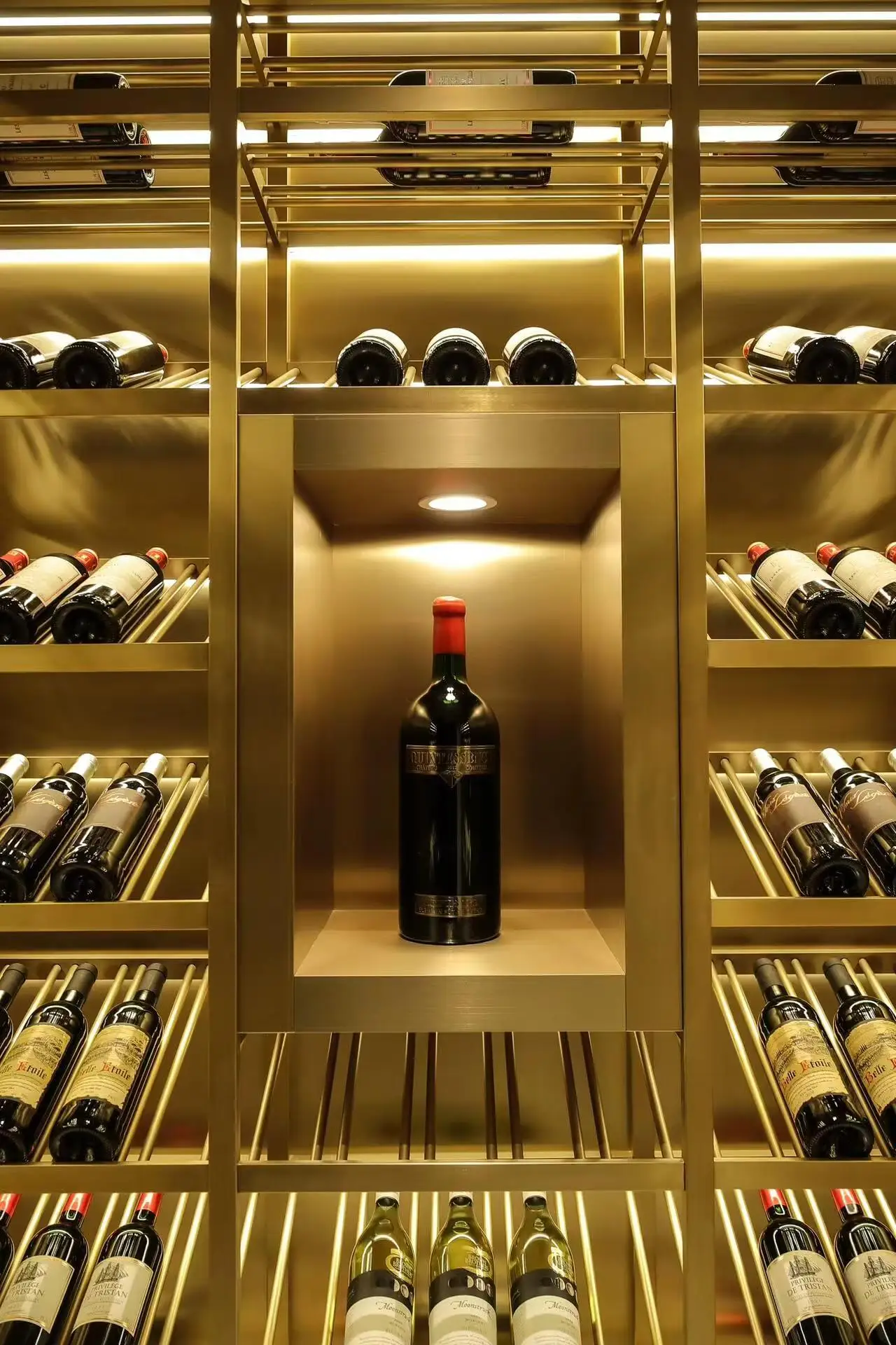 Dual Zone Stainless Steel Commercial Wine Cooler 150 Bottle Capacity Energy Saving & Silent Wine Cellar Drawer Slide Accessory