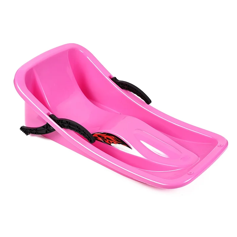 Downhill Sprinter Flexible Kids Toddler Plastic Cold-Resistant Toboggan Snow Sled with Pull Rope and Handles