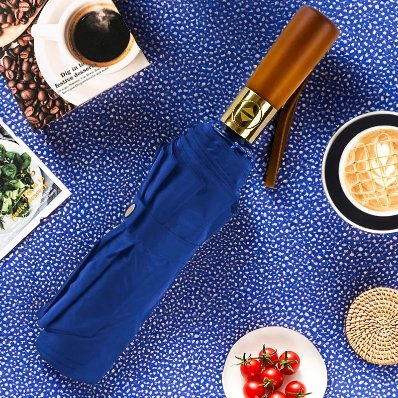 Good Quality Automatic Outdoor Automatic Umbrella Automatic Folded Wooden Handle Folded Umbrella For Adults