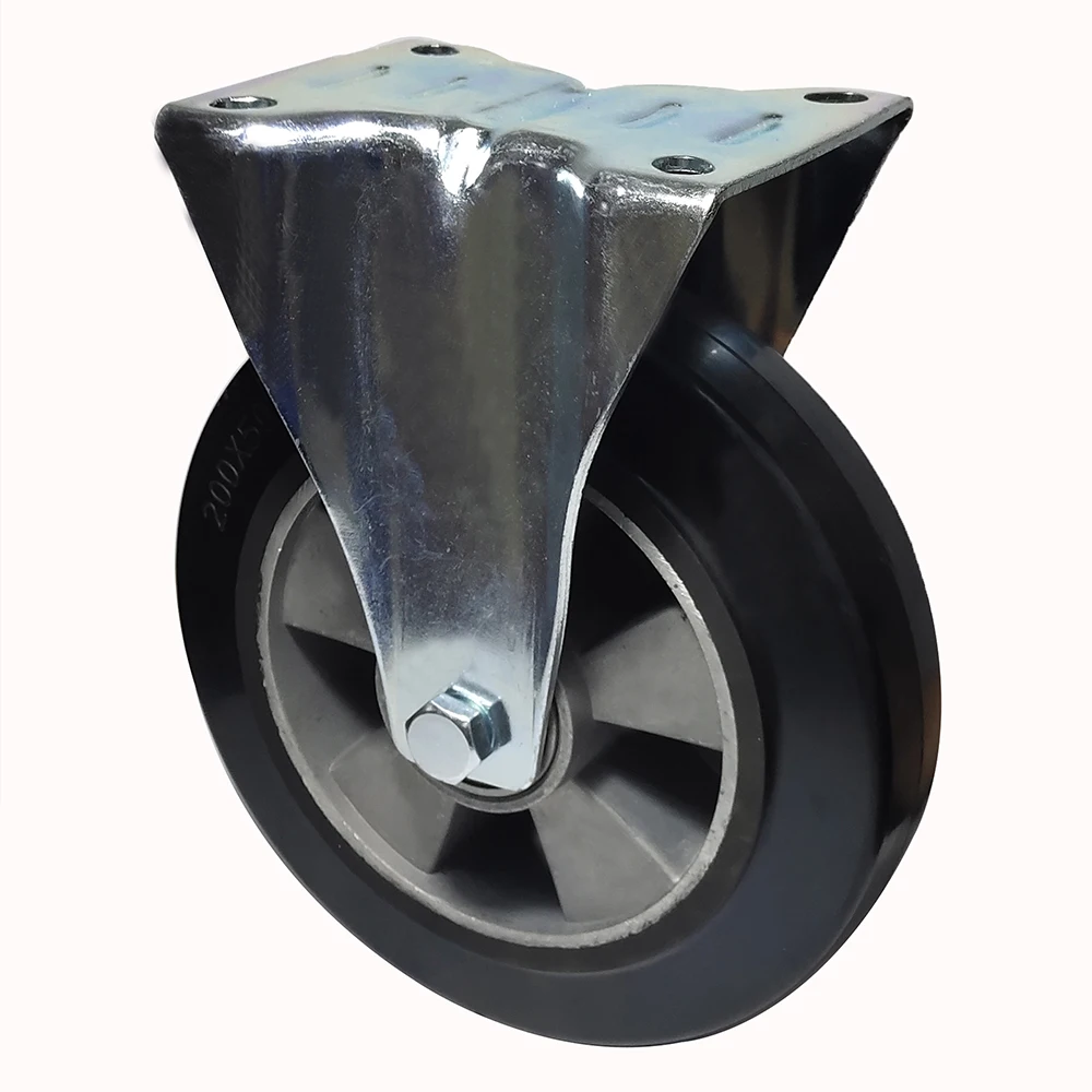 Guangdong manufacture high quality heavy duty aluminum core 4 5 6 8 10 inch Rubber caster wheels 7 inch trolley wheel
