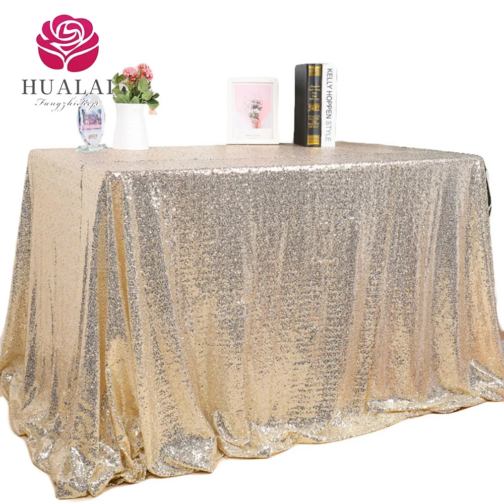 Gold silver white rose gold round glitter square custom rainbow flash tablecloth for event wedding and birthday party decorative