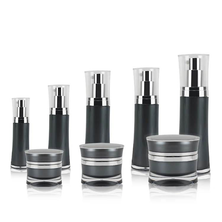 Eco friendly Shape Oil 10ml Luxury Lotion Square Acrylic Jar Plastic 30ml Packaging Airless Bottle Set  Cosmetics Bottles