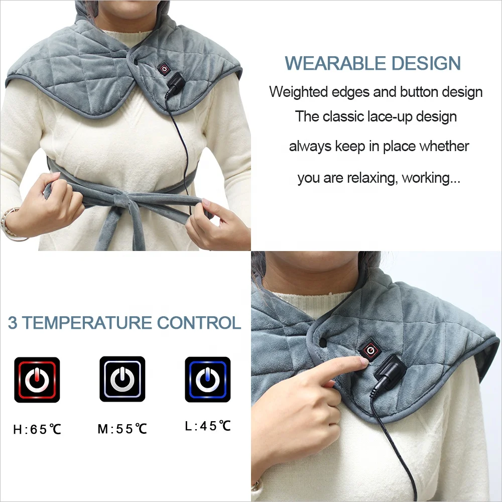 12V Multi-Function Neck & Shoulder & Back Heating Wrap for Body Pain Relief