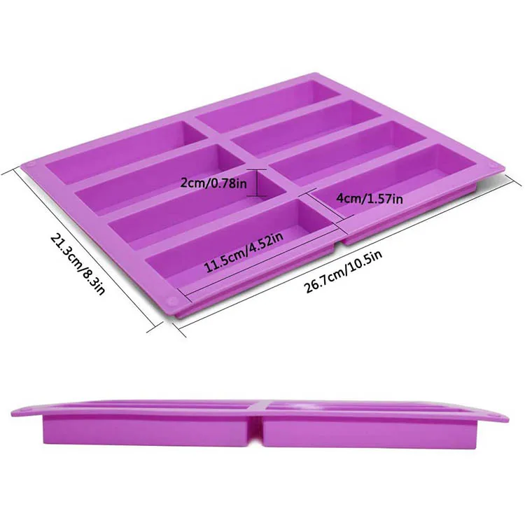 8-Cavity Granola Bar Cereal Bar Molds silicone soap molds rectangle silicone rectangle molds for baking