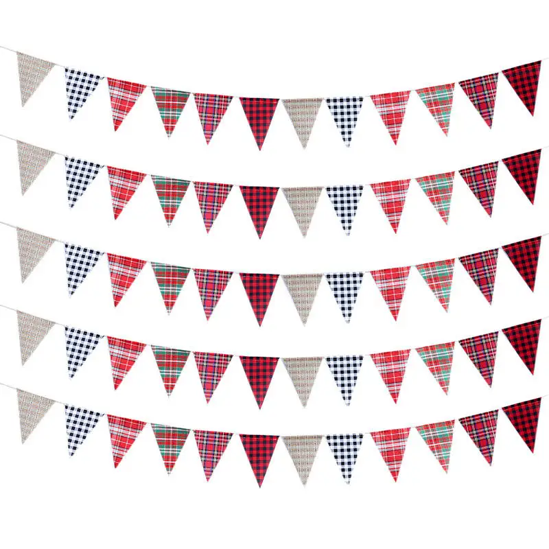 Huiyi Custom String Flag Indoor Decorations Christmas Tree Ornaments Bunting Flag